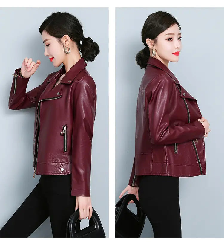 Leather Jacket Versatile Short Coat