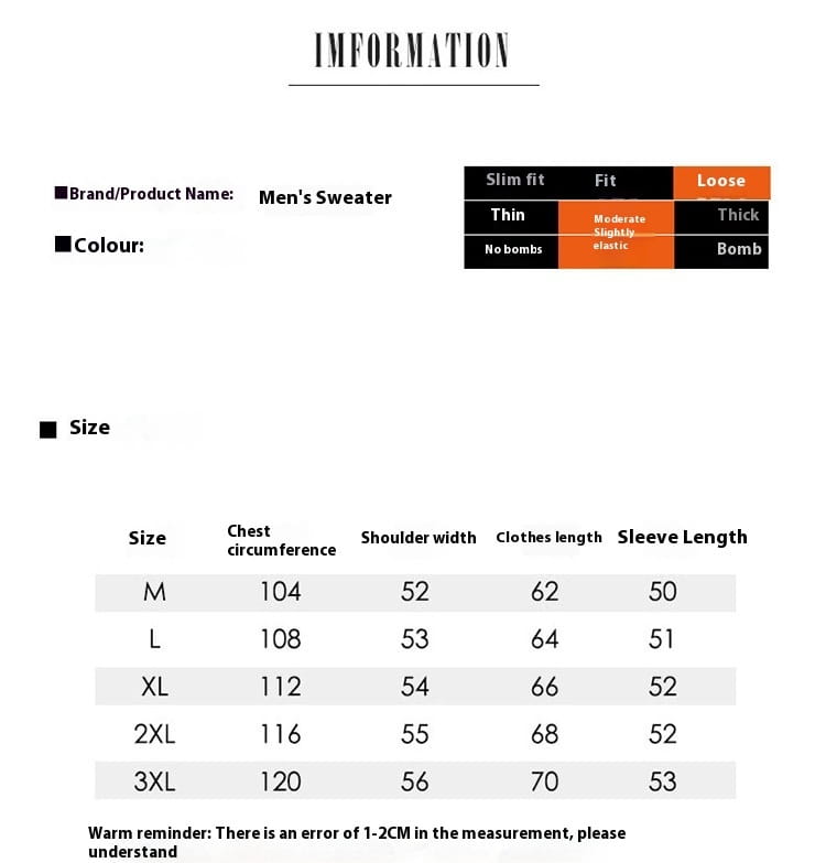 Men’s Round Neck Jacquard Pullover Sweater
