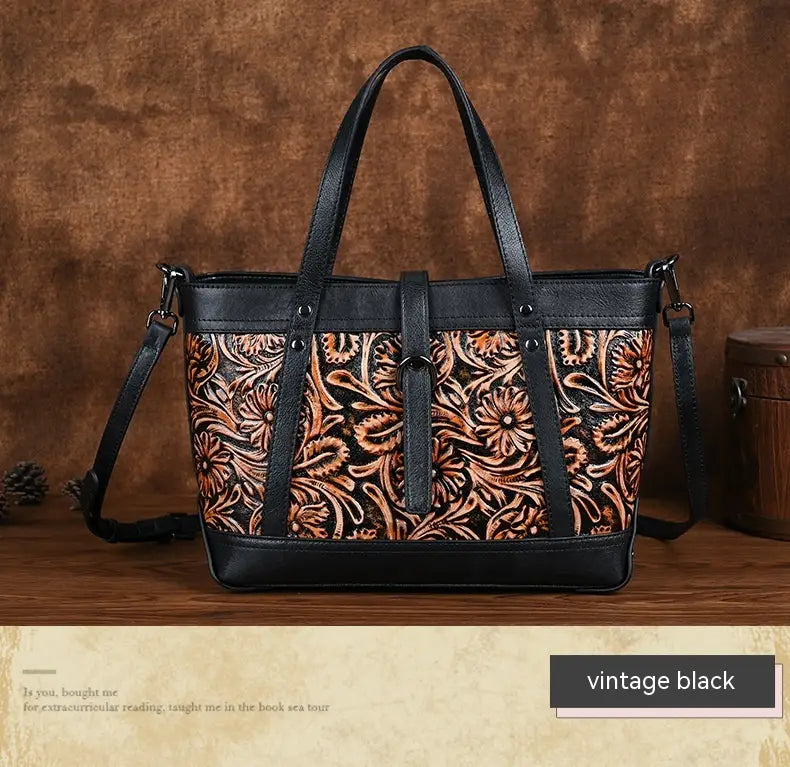 Retro Luxe First Layer Cowhide Bag High-End Fashion Online