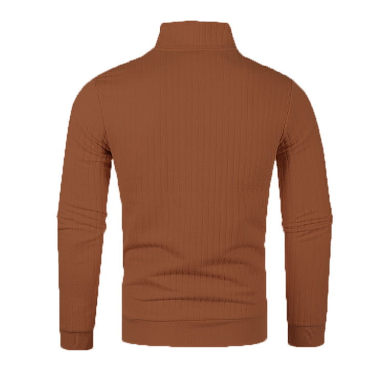 Leisure Pullover Men’s Half-high Collar Zip Sweater