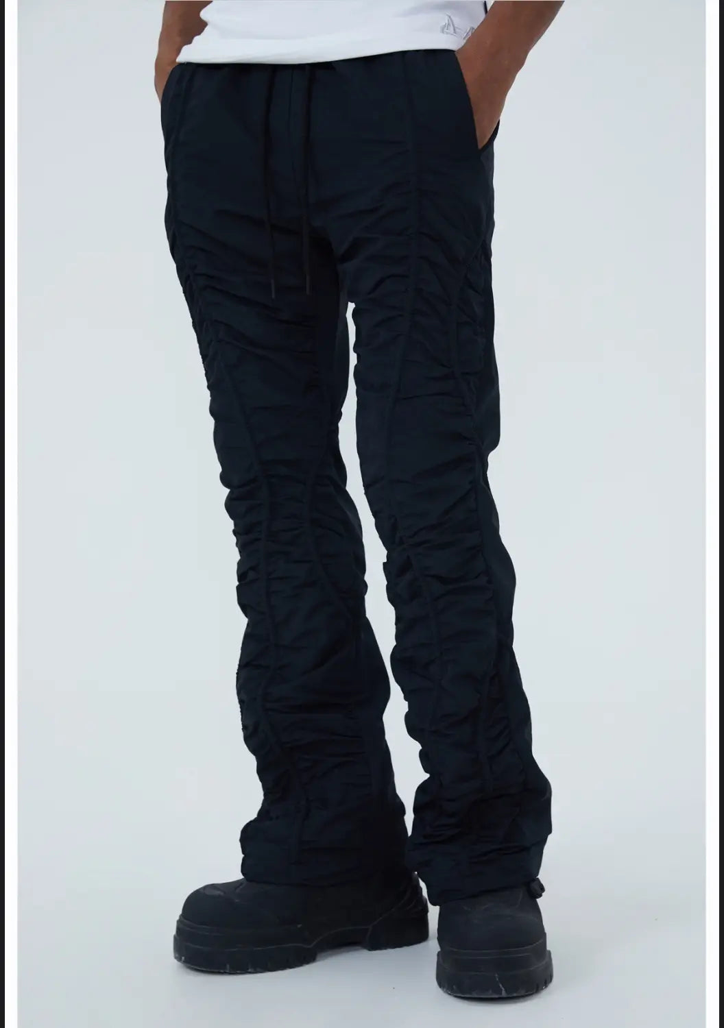 Men’s Pleated Straight Tube Loose Street High Street Sports Casual Pants