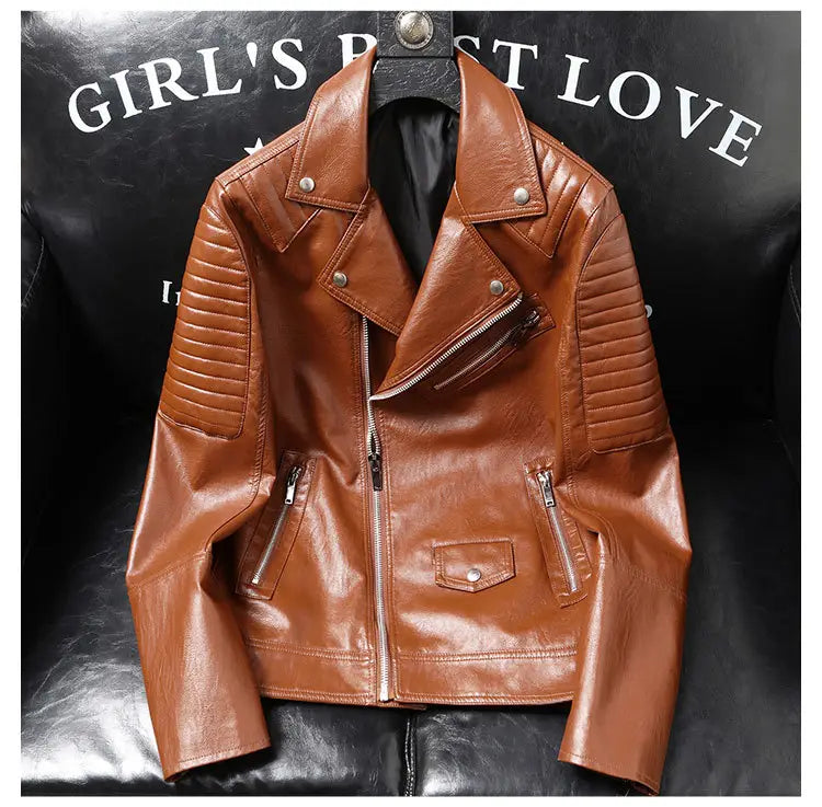 Spring And Autumn Slim-fitting Biker Leather Jacket