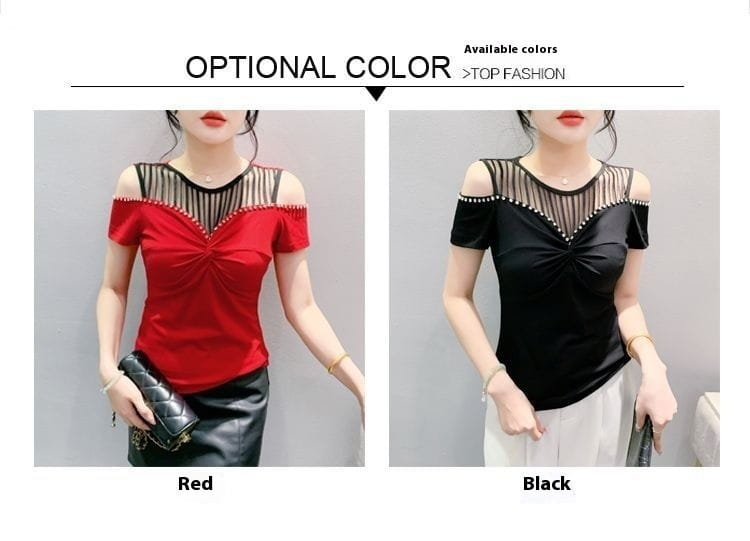 Fashion Hot Girl Sexy Off-shoulder T-shirt Women’s Summer