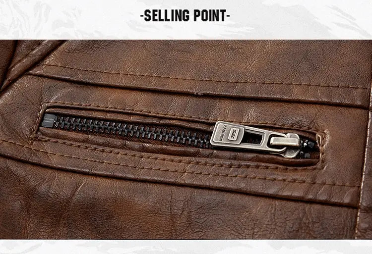 Personalized Trendy Pocket Pu Leather Coat Trendy Men Leather Jacket