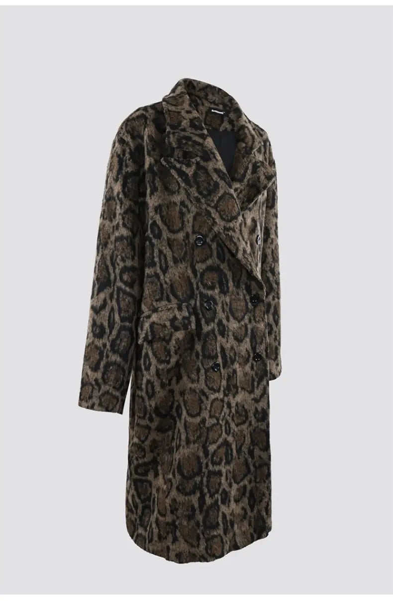 Winter Long Oversize Loose High-end Woolen Coat For Men