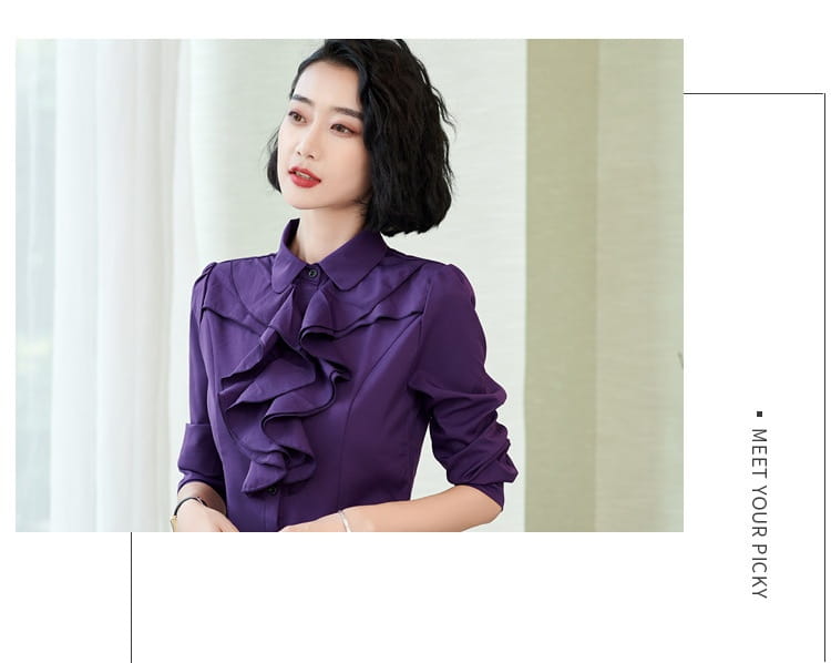 Women’s Shirt Long Sleeve Casual Ruffles Business Shirt