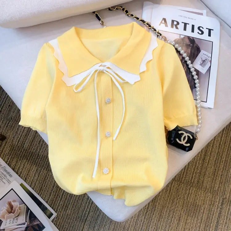 Women’s Design Short Sleeve Bow T-shirt
