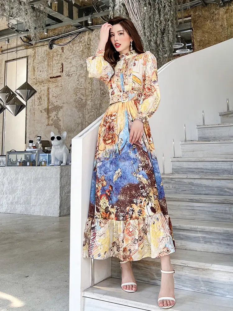 French-style Printed Slim Skirt For Women