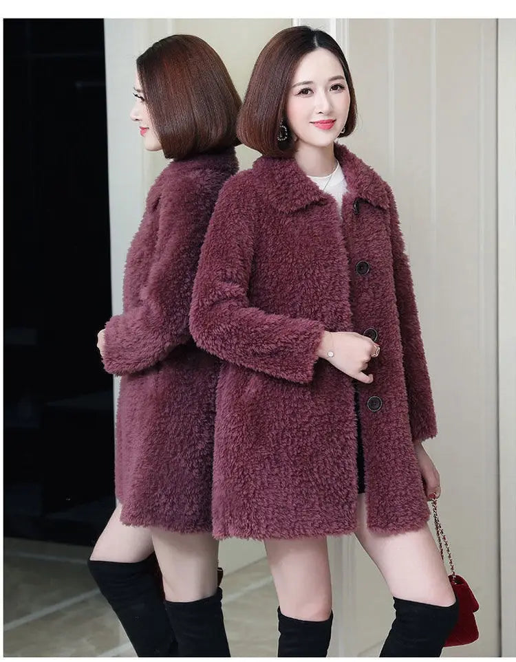 Women’s Thick Faux Cashmere Coat Mid-length
