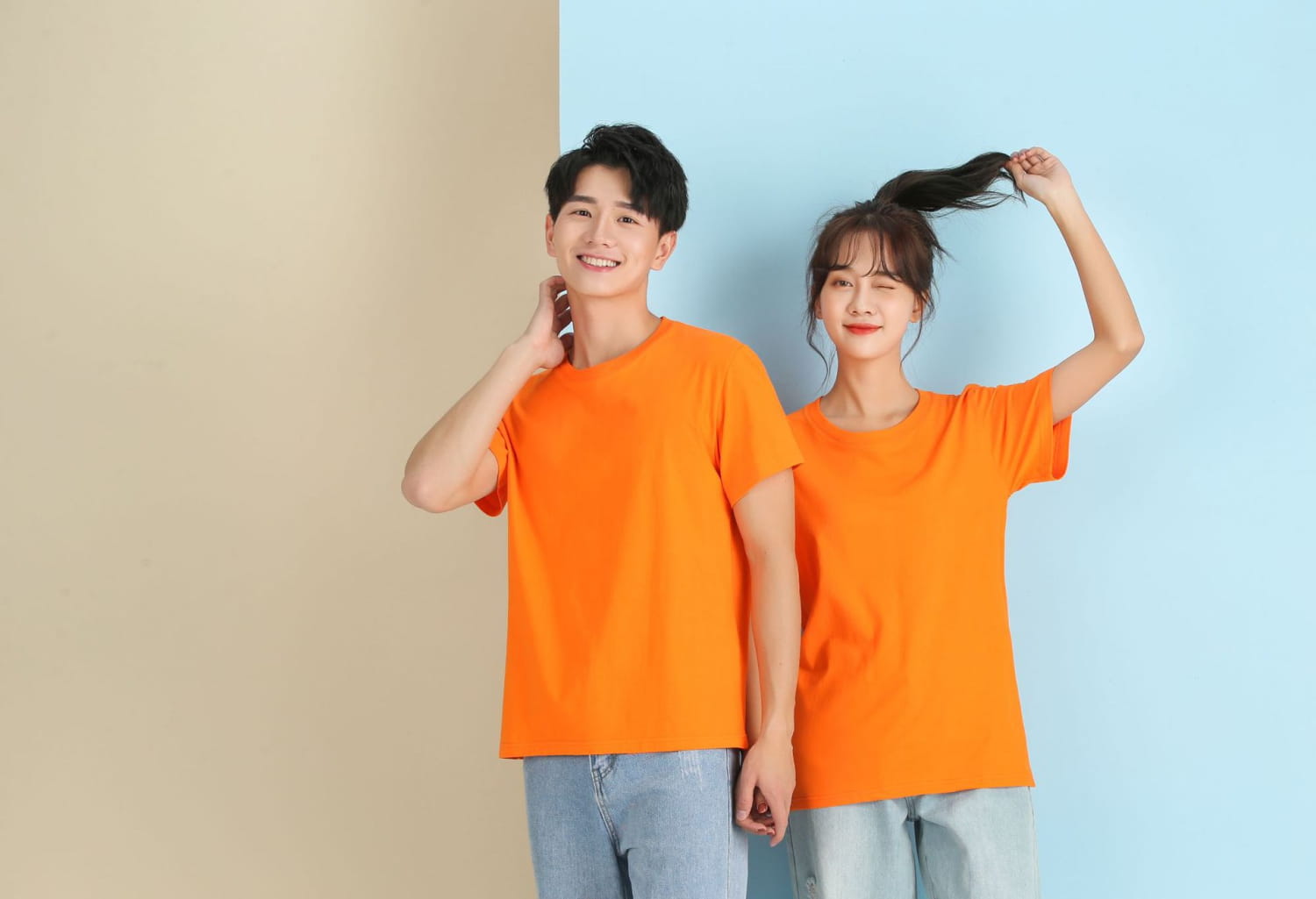 Men’s And Women’s Same Summer Pure Cotton Round Neck T-shirt