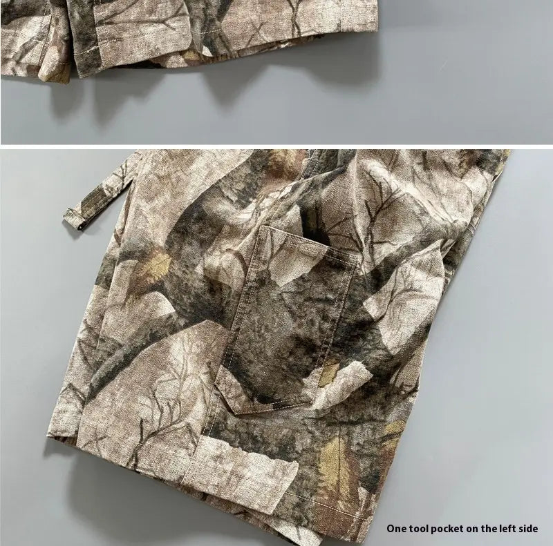 Heavy Dead Wood Branch Camouflage Shorts Men’s Maple Leaf Shorts
