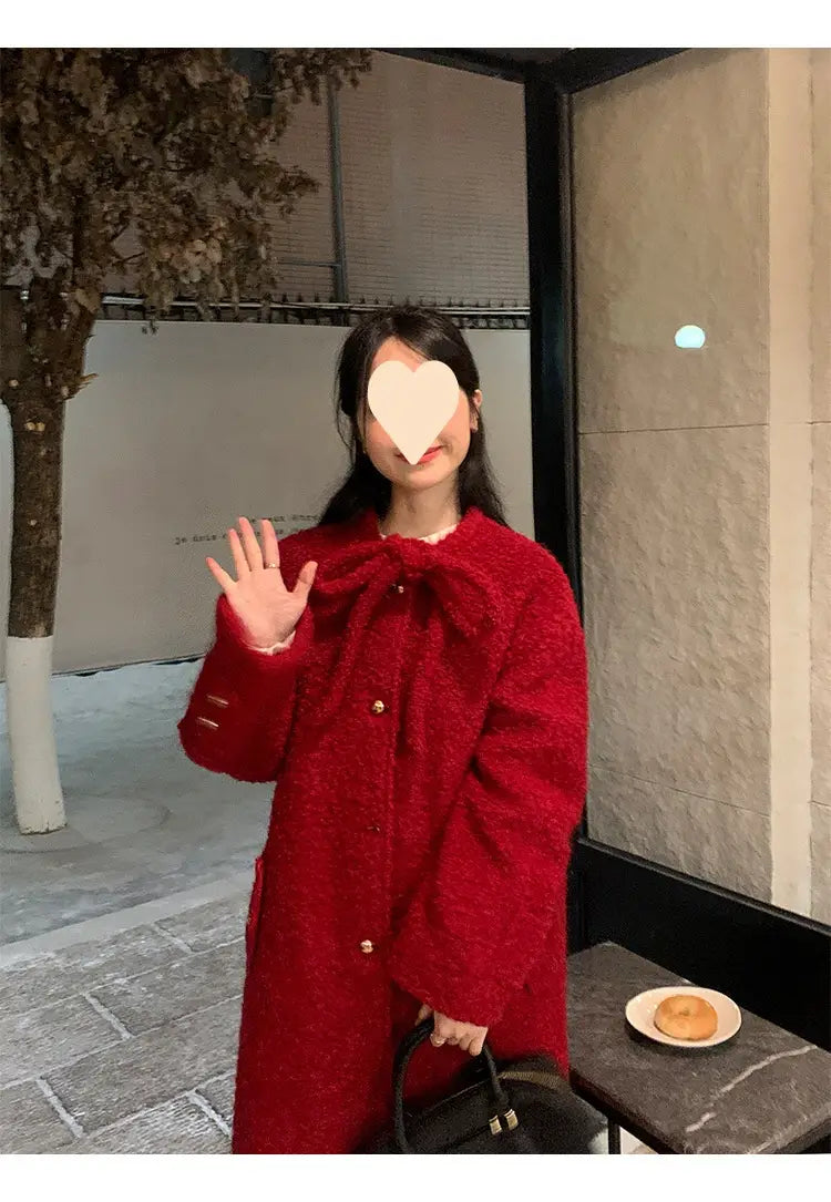 Korean Style Woolen Overknee Long Coat