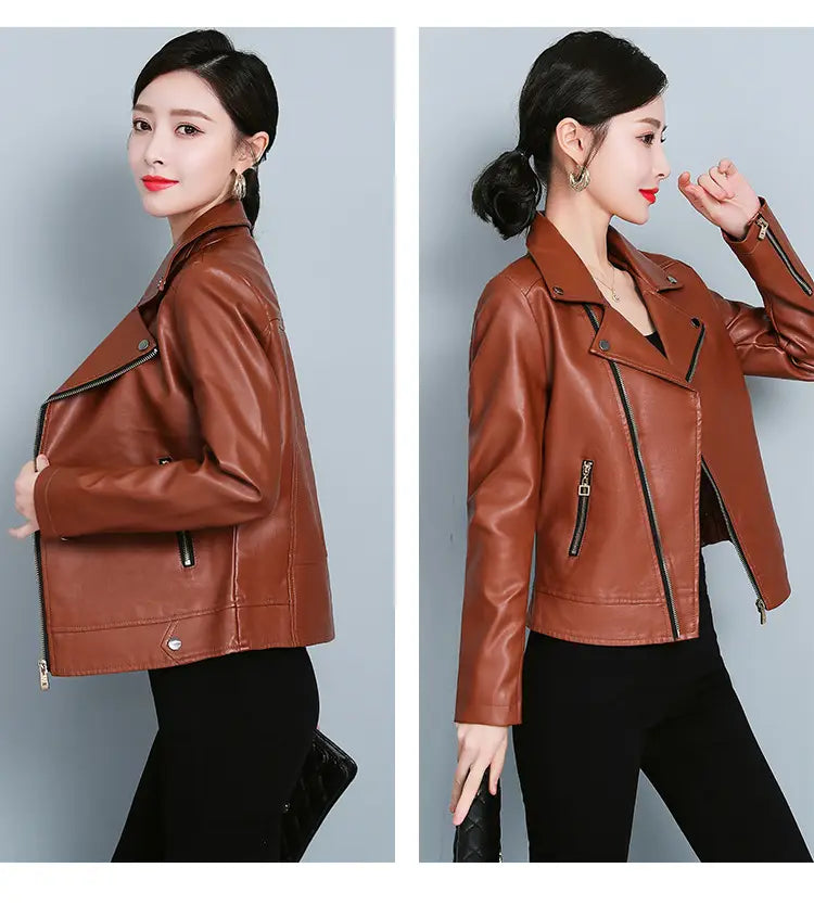 Leather Jacket Versatile Short Coat