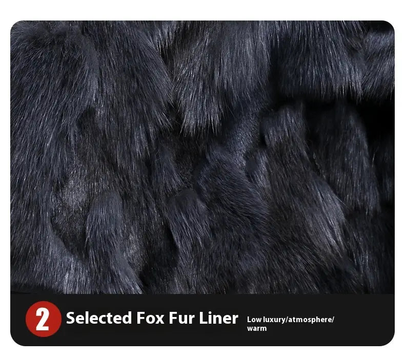 Fox Inner Pot Raccoon Hair Collar Fur Coat