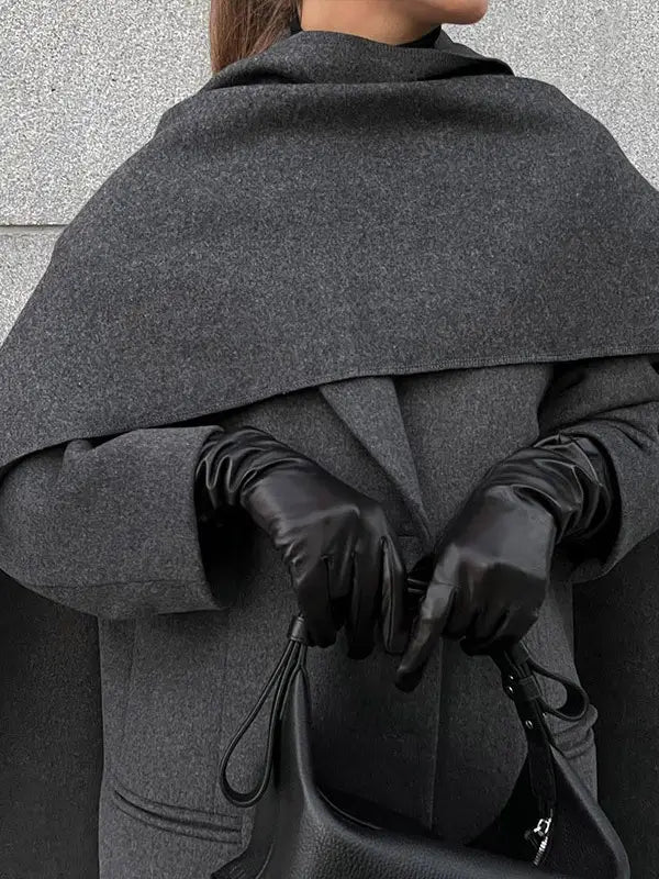 Arrival Of Scarf Collar Woolen Coat
