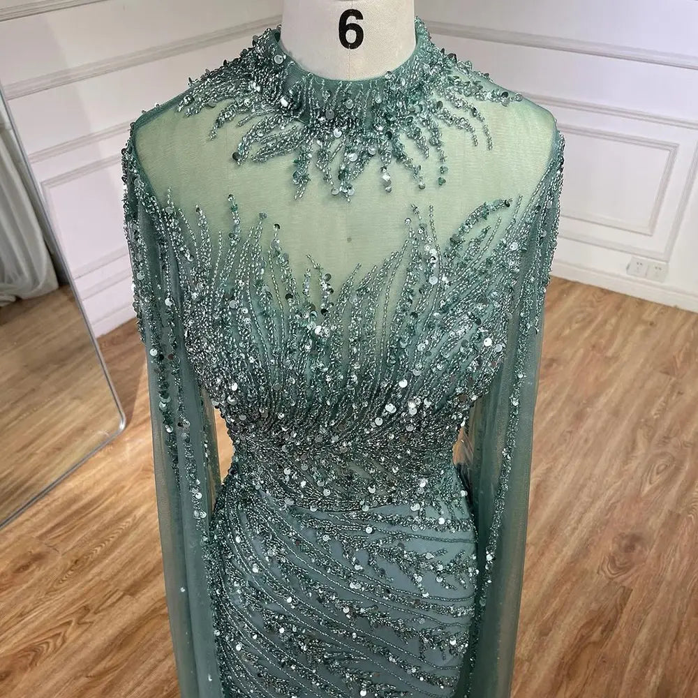 Elegant Flying Sleeves High-end Elegant Fishtail Banquet Host Dress