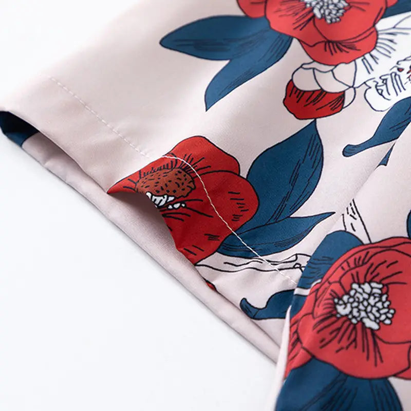 Hong Kong Style Flower Shirt Men’s Seaside Vacation