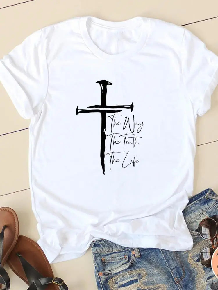 Letter Style Cute Sweet Short Sleeve Fashion Women Print