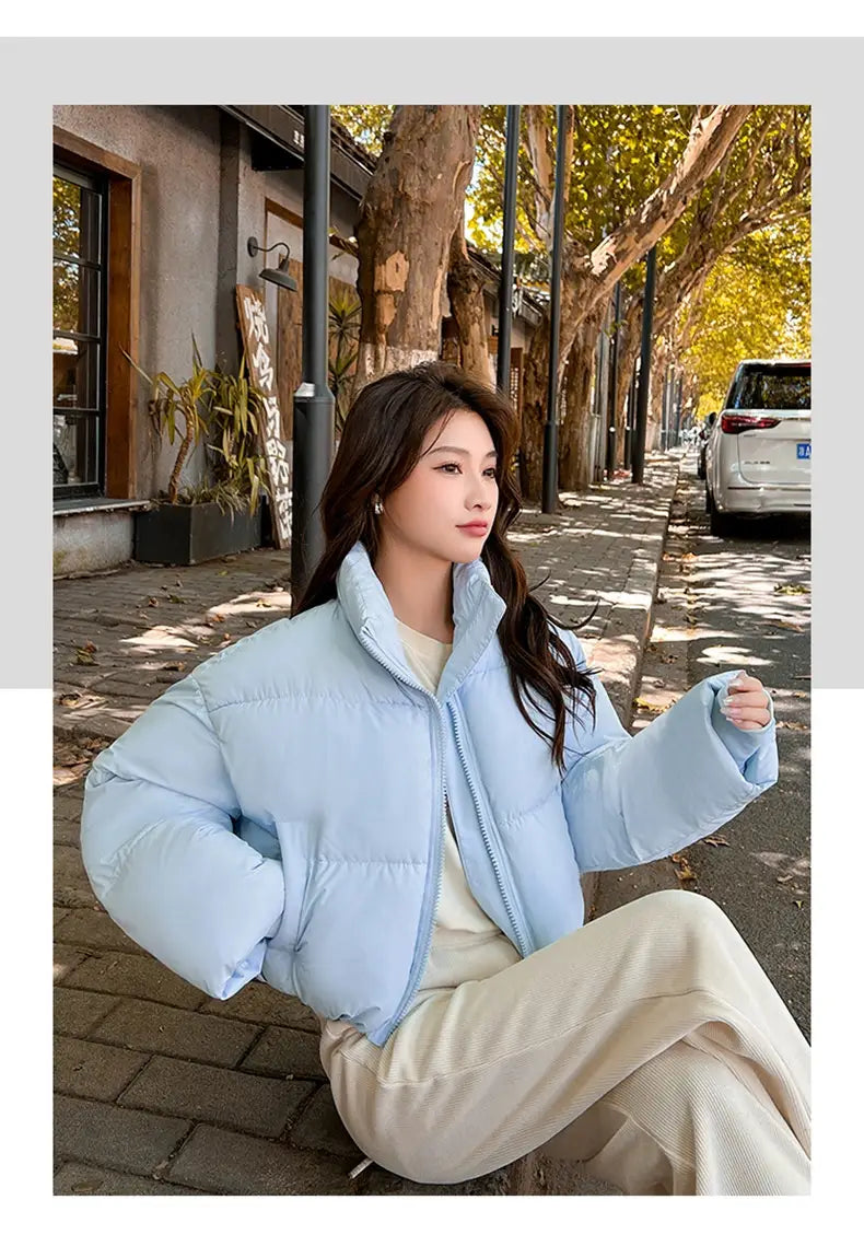 Stand-up Collar Thick Down Cotton Jacket Coat