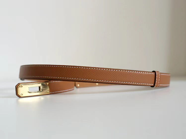 Rotating Buckle Leather Thin Belt All-match Women’s Belt