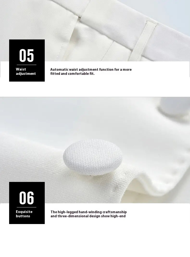Men’s Suit Set White Zhongshan Suit