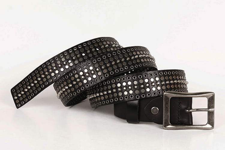 Leather 3.5 Wide Men’s And Women’s Hollow Rivet Belt
