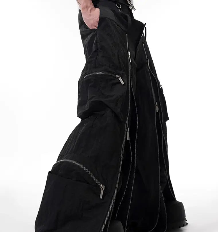Three-fold Multi-zipper Design Casual Pants