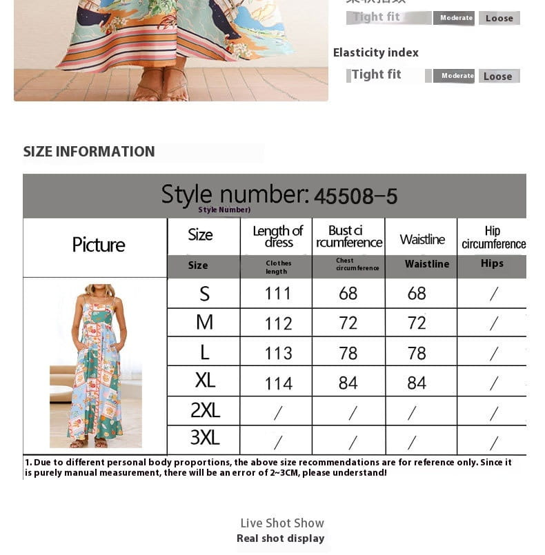 Painted Vacation Style Large Swing Sling Dress Women