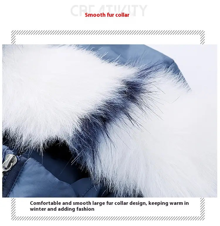 Women’s Short Detachable Large Fur Collar Cotton Coat