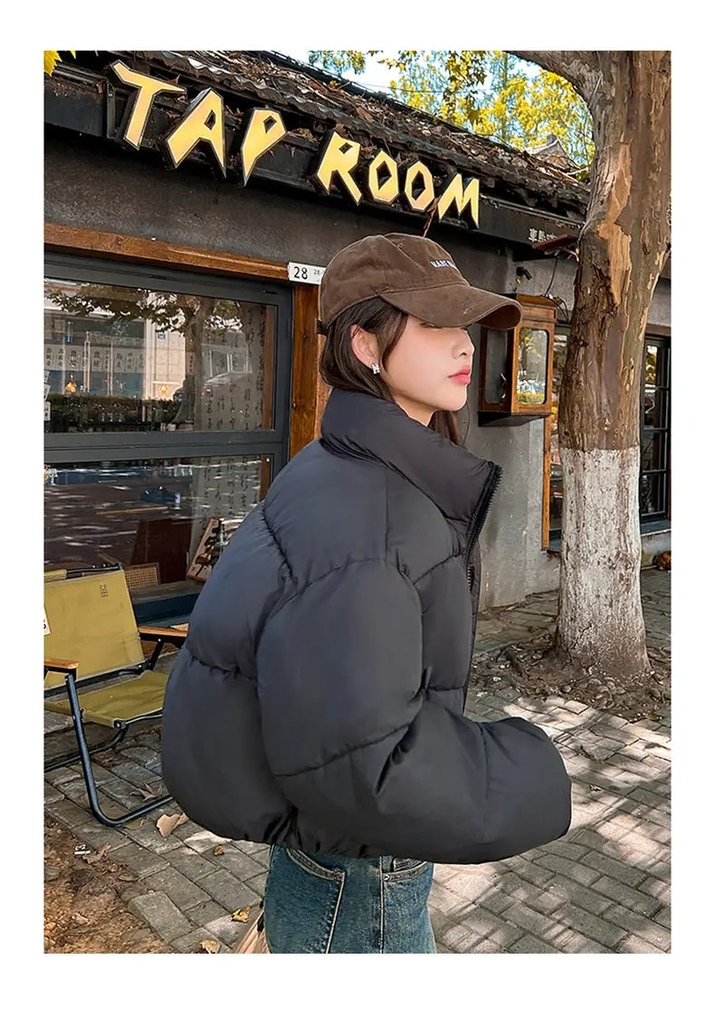 Stand-up Collar Thick Down Cotton Jacket Coat