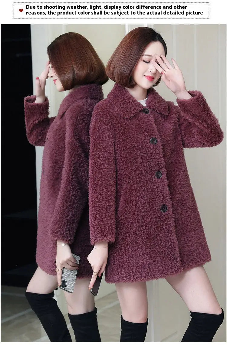 Women’s Thick Faux Cashmere Coat Mid-length