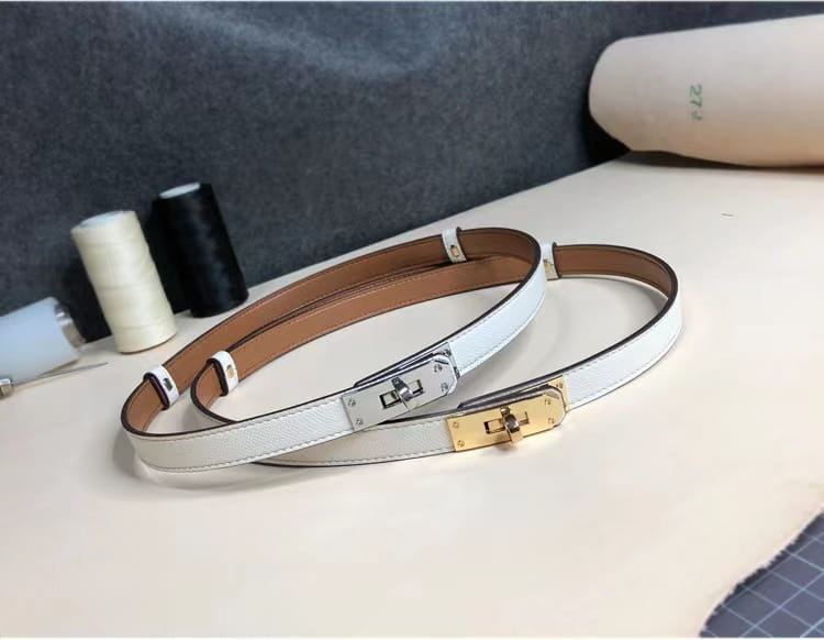 Rotating Buckle Leather Thin Belt All-match Women’s Belt
