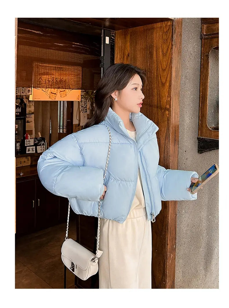 Stand-up Collar Thick Down Cotton Jacket Coat