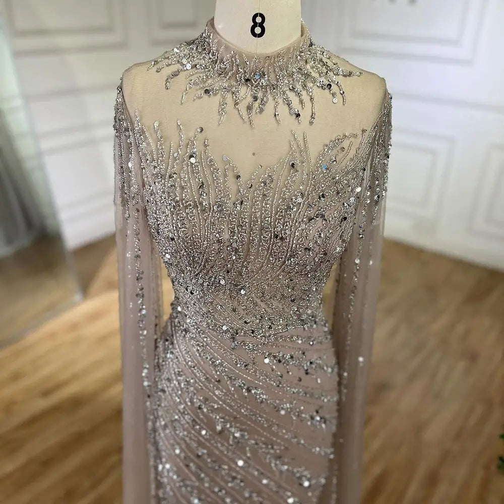 Elegant Flying Sleeves High-end Elegant Fishtail Banquet Host Dress