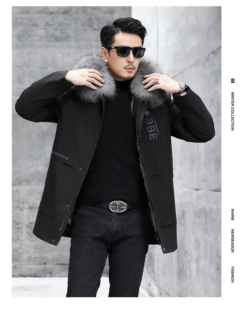 Fox Inner Pot Raccoon Hair Collar Fur Coat