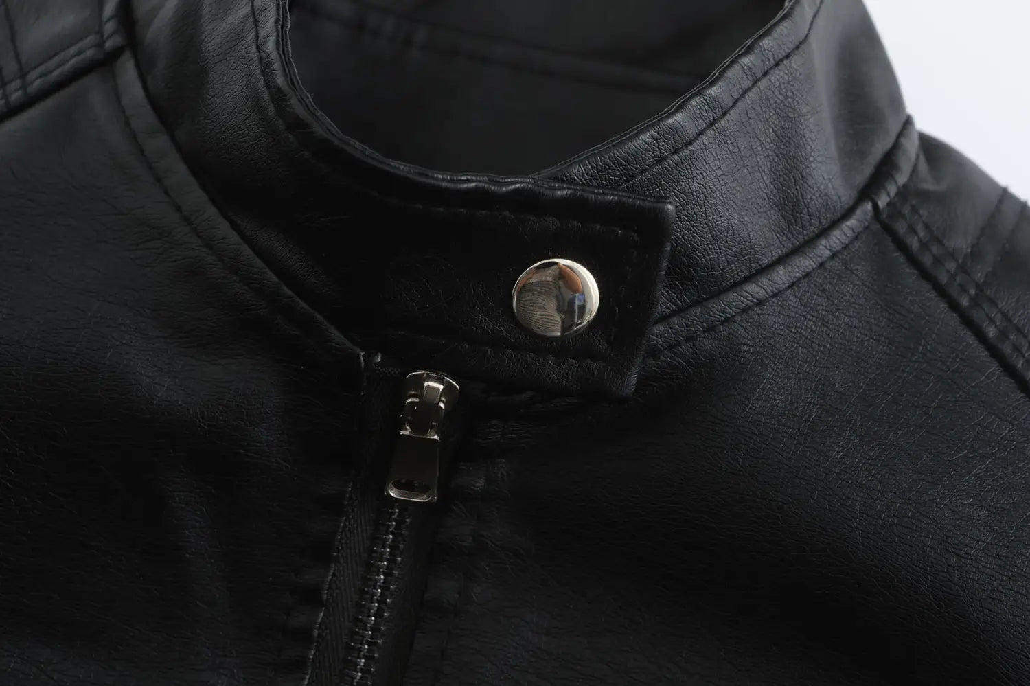 Women’s Short Slim-fit Leather Coat