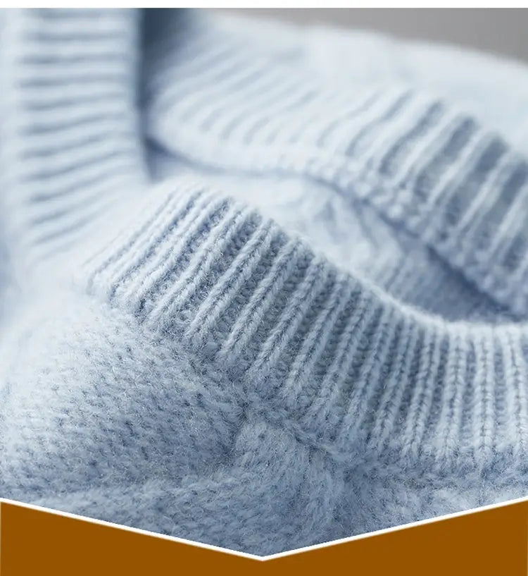 Men’s Thickened Round Neck Sweater Pullover Knitting Bottoming Shirt