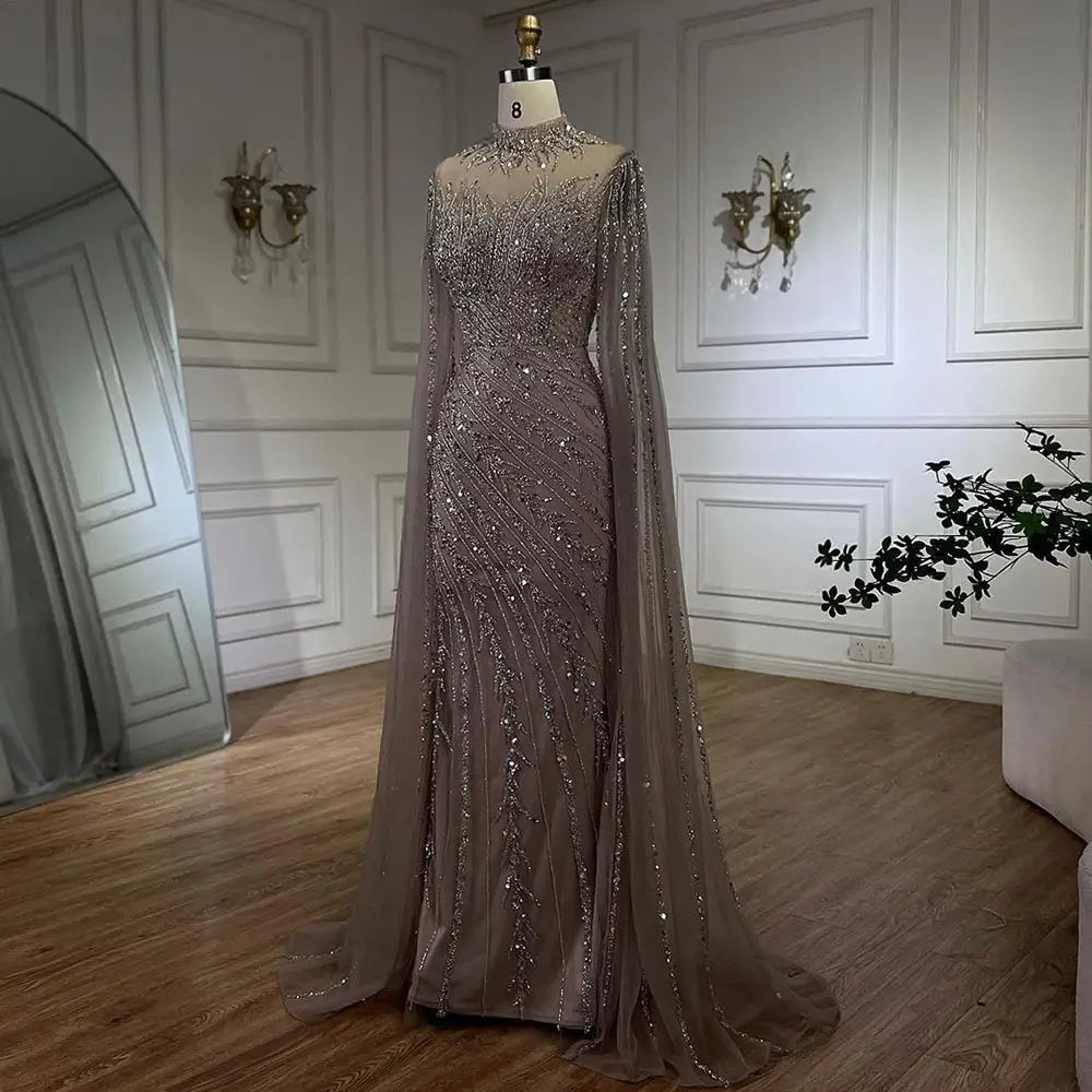 Elegant Flying Sleeves High-end Elegant Fishtail Banquet Host Dress