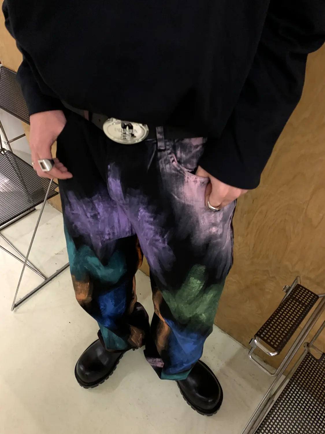 Hand-painted Casual Loose-fitting Jeans