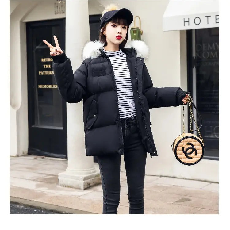 Foreign Trade Elegant Winter Korean Style Slim Fit All-matching Cotton-padded Clothes For Women