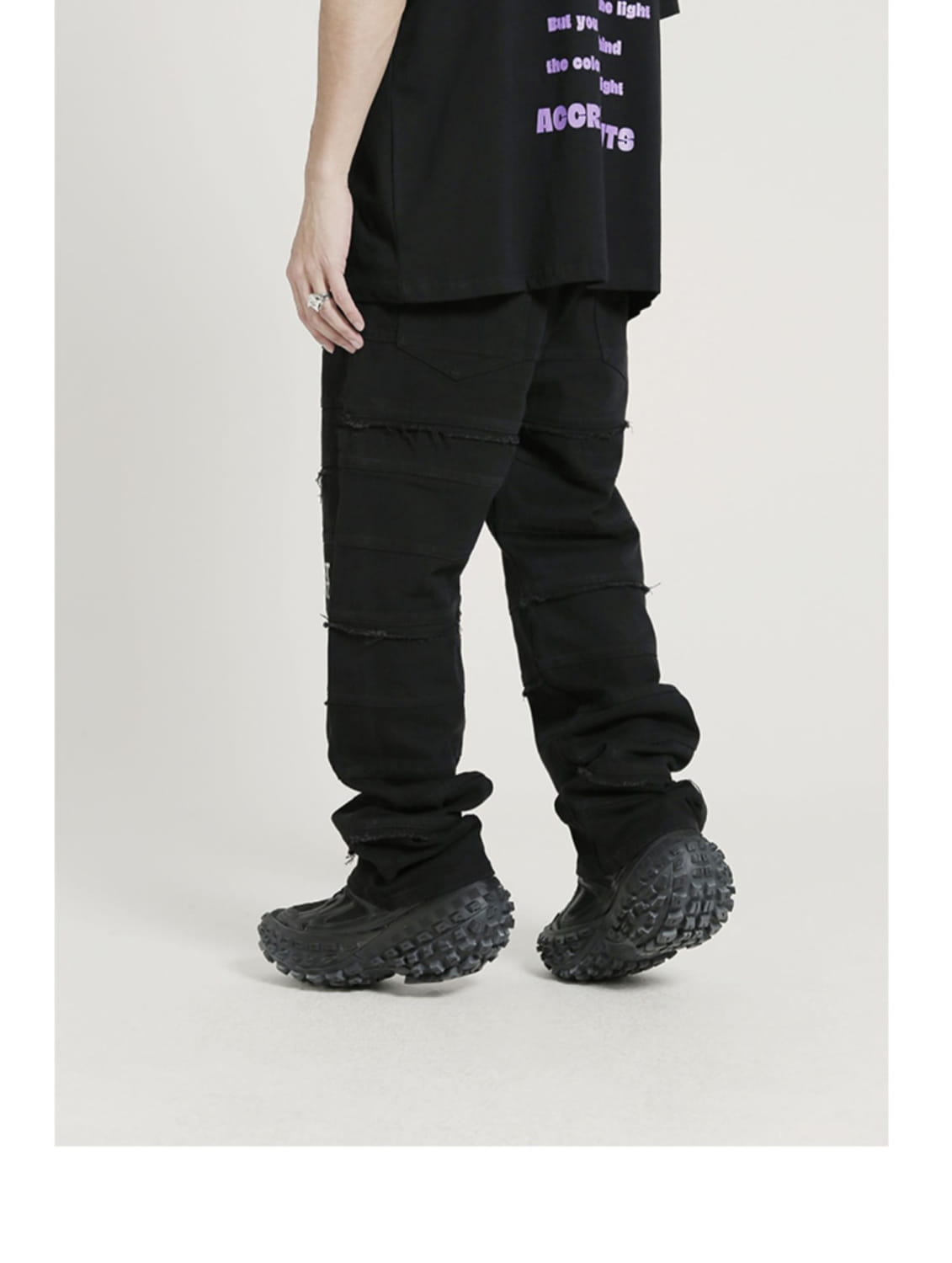European And American Hip-hop Layered Straight-leg Jeans