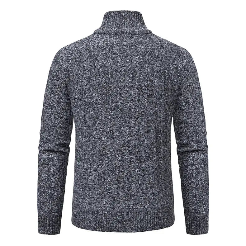Men’s Half Zipped Stand Collar Pullover Fleece Sweater