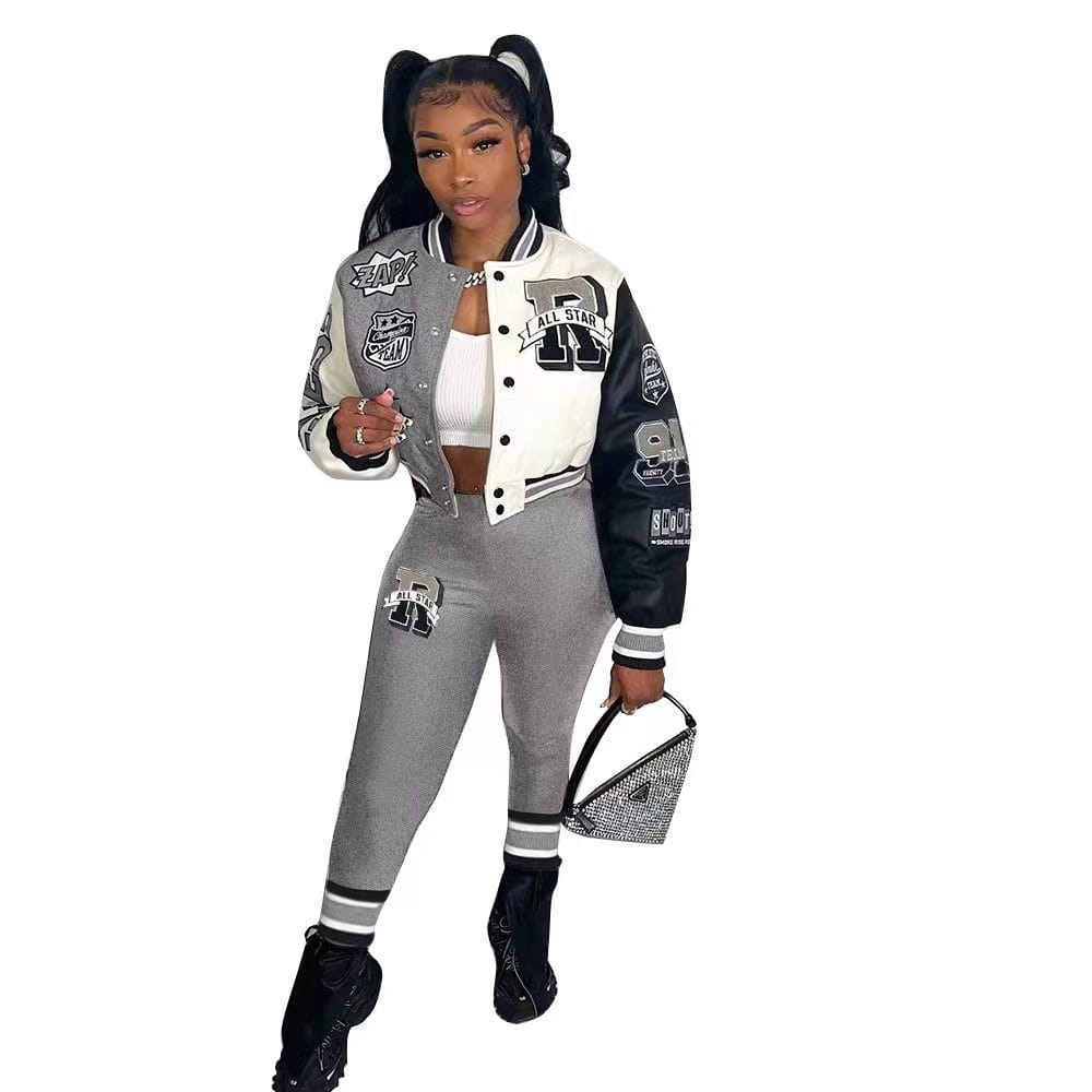 Women’s Autumn And Winter Style Hot Sale Printing Double Thread Fashion Suit