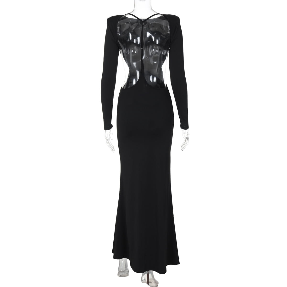 Women’s Sexy Hot Girl Back Hollow-out Slim-fit Long Sleeve Dress