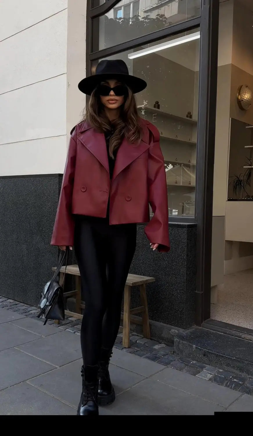 Women’s Fashion Design Retro Leather Jacket