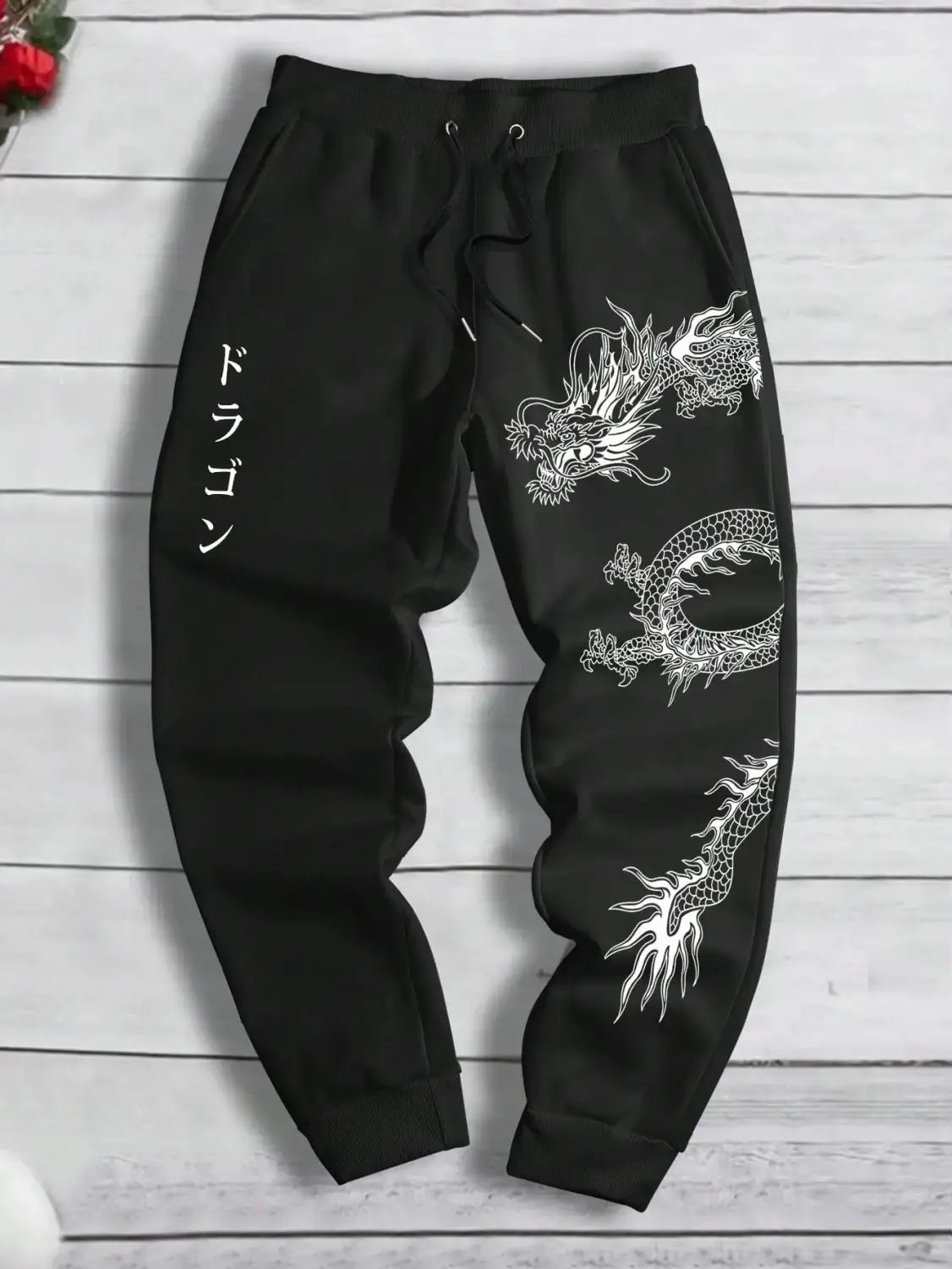 Dark Printed Loose Men’s And Women’s Lace-up Sweatpants