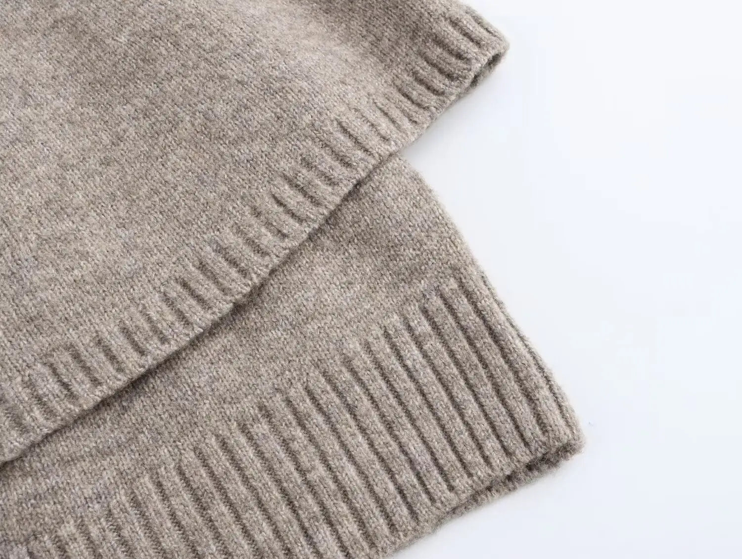 All-match Cloak Design Round Neck Knitted Coat