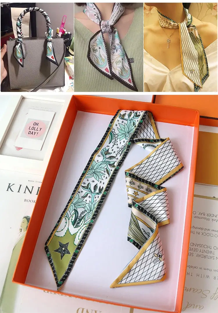 Ribbon Thin Narrow Bag Handle Scarves Decoration