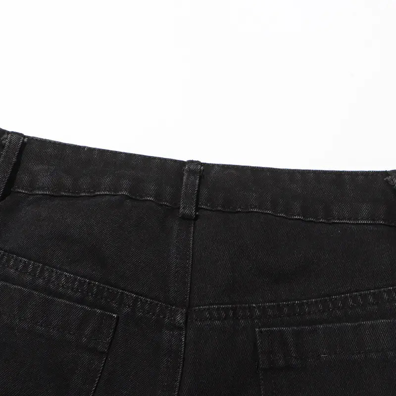 New Detachable Multi-button Design Irregular High Waist Jeans