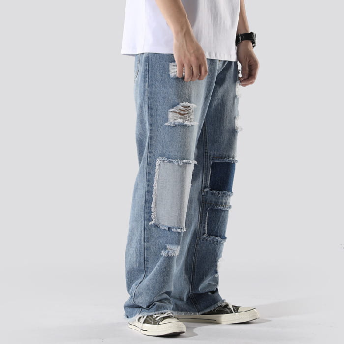 Ins French Overalls Men’s Baggy Daddy Pants